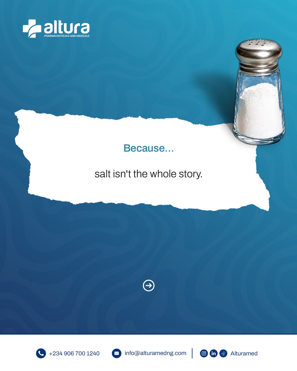Alturamed's tweet photo. Salt matters, but it’s not the only thing that can affect your blood pressure.

Stress, sleep, activity, alcohol, some medications, other health conditions and even how you take your reading can all play a part.

So don’t let one scary number send you into panic mode, and don’t let one good reading make you too comfortable either.

Swipe through for the things worth paying attention to.

And when you need a BP monitor, prescribed medication or everyday healthcare essentials, Altura has you covered.

#BloodPressure #HeartHealth #fyp #explore #PreventiveHealth