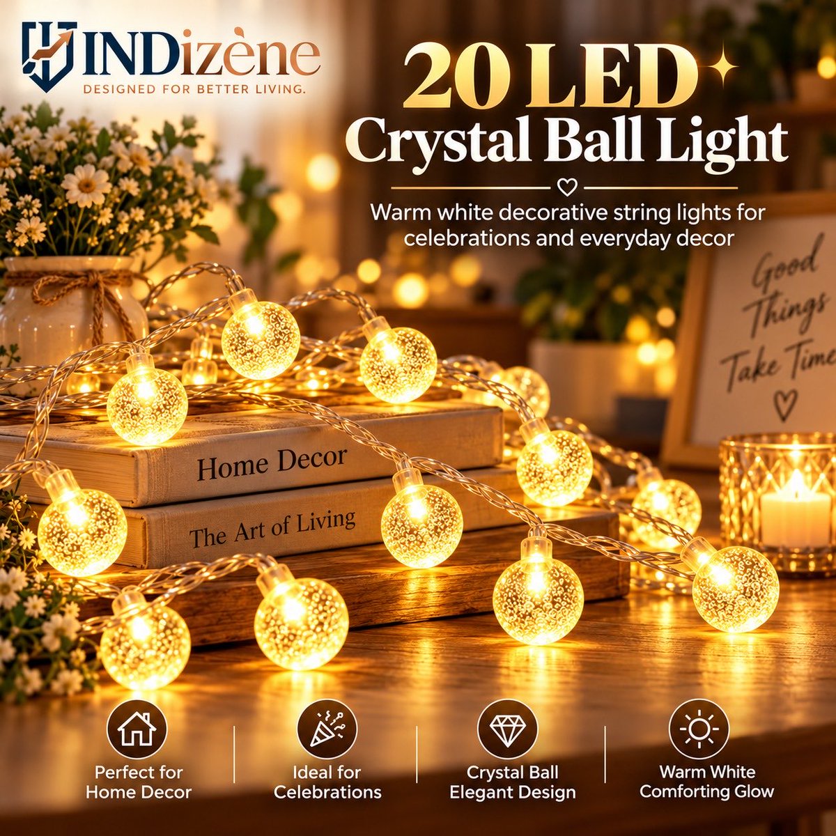 INDizene's tweet photo. Turn any corner into a cozy celebration. ✨INDizène 20 LED Crystal Ball Light adds warm white glow, elegant décor style and festive charm to your home.Perfect for rooms, balconies, celebrations and everyday ambience.
Shop on Flipkart: https://t.co/K1dHAaLZp1 Explore: www.indizene https://t.co/U0OU1pt06s
