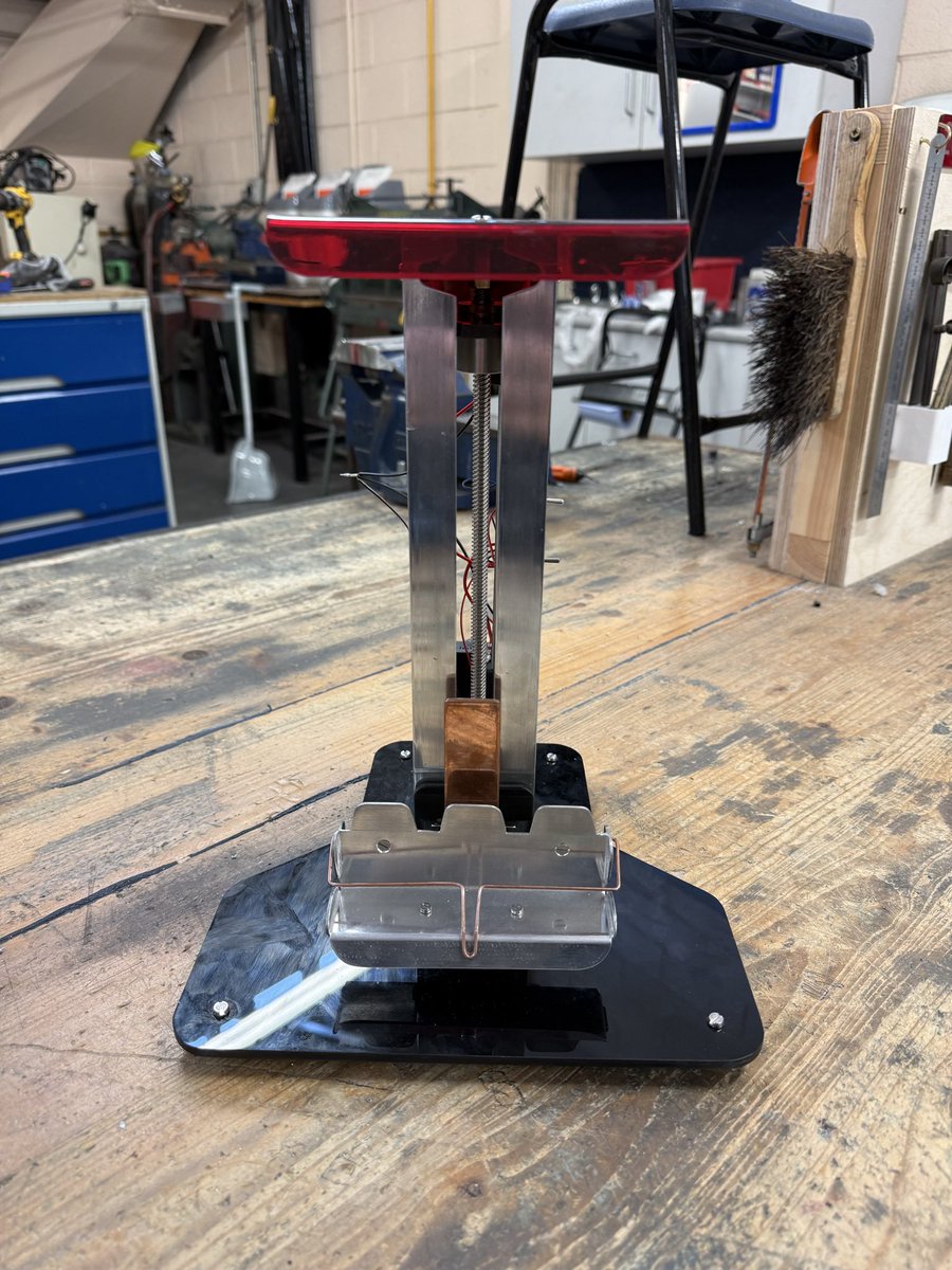 Mromaonaigh's tweet photo. Junior cert engineering project 2027, model drop tower, big project plenty of parts and making, I am having trouble getting the electromagnet to release the seat(have a look at the video) but otherwise a nice project to build @ettaireland #juniorcert #engineering #droptower https://t.co/2HAF6zyF4T
