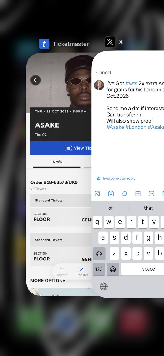 Tabby2263's tweet photo. I’ve Got #wts 2x extra Asake tickets up for grabs for his London show for 15th Oct,2026

Send me a dm if interested
Can transfer rn 
Will also show proof
#Asake #London #AsakeTickets #iso https://t.co/qAEdKCrxSe