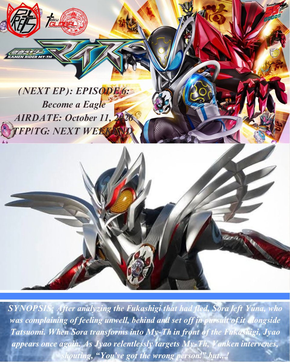 MikkoCalbay's tweet photo. (Next EP): Kamen Rider MY-TH Episode 6
Become an Eagle
Air Date on Next Sunday / Next Weekend
#KamenRiderSeries #ToeiCompany
#仮面ライダーシリーズ #東映Company https://t.co/UOtKMuJO94