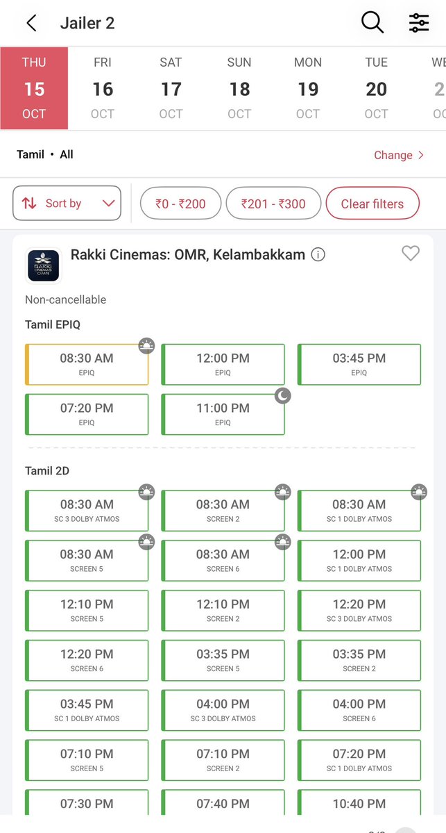 surbalu's tweet photo. First theatre in Chennai to open bookings for #Jailer2 @rakkicinemas 🔥🔥🔥

#Jailer2FromOct15 | #Jailer2Bookings https://t.co/gkmuBaAqyH