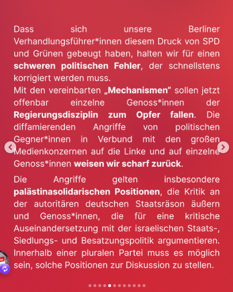 ChristianLatz_'s tweet photo. Jetzt knallt es bei der Linken. Nach der Berliner Einigung zum Antisemitismus sprechen mehr als 120 Linke, darunter 17 Bundestagsabgeordnete, 3 Berliner Abgeordnete und mehrere Berliner Landes- und Kreisvorstandsmitglieder von einem "schweren politischen Fehler". https://t.co/0PkyhpYmYg