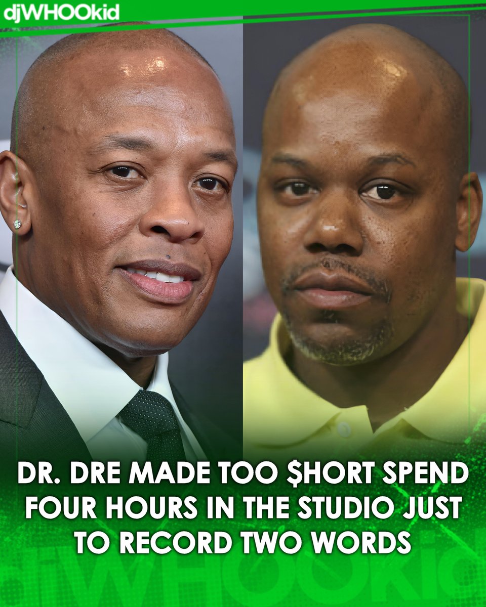 DJWhooKid's tweet photo. “He called me back just to say ‘the p*ssy’!“ 😂🐐🔥

Too $hort revealed how demanding Dr. Dre could be while recording “Man’s Best Friend” for his unreleased Detox album.

Speaking to HipHopDX, $hort recalled spending an incredible amount of time perfecting a single verse:

“I did an eight hour session to record the verse, then I did an eight hour session to touch up the verse. Then he called me back for four hours just to say ‘the p*ssy, for four hours”.

Despite the exhausting process, $hort admitted he was impressed when Dre played the recording back.

“And when he played it back, I had no regrets, sh*t was amazing”.