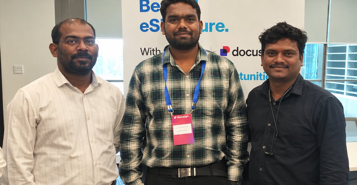 AgilizTech's tweet photo. We’re delighted to have attended the DocuSign Partner Meeting, gaining valuable insights. Looking forward to strengthening our partnership.
A big thank you to @Docusign @CrayonIT & @SoftwareOne India team for making this valuable collaboration possible!
#DocuSign #AI #IAM https://t.co/F3cTz7HUtm