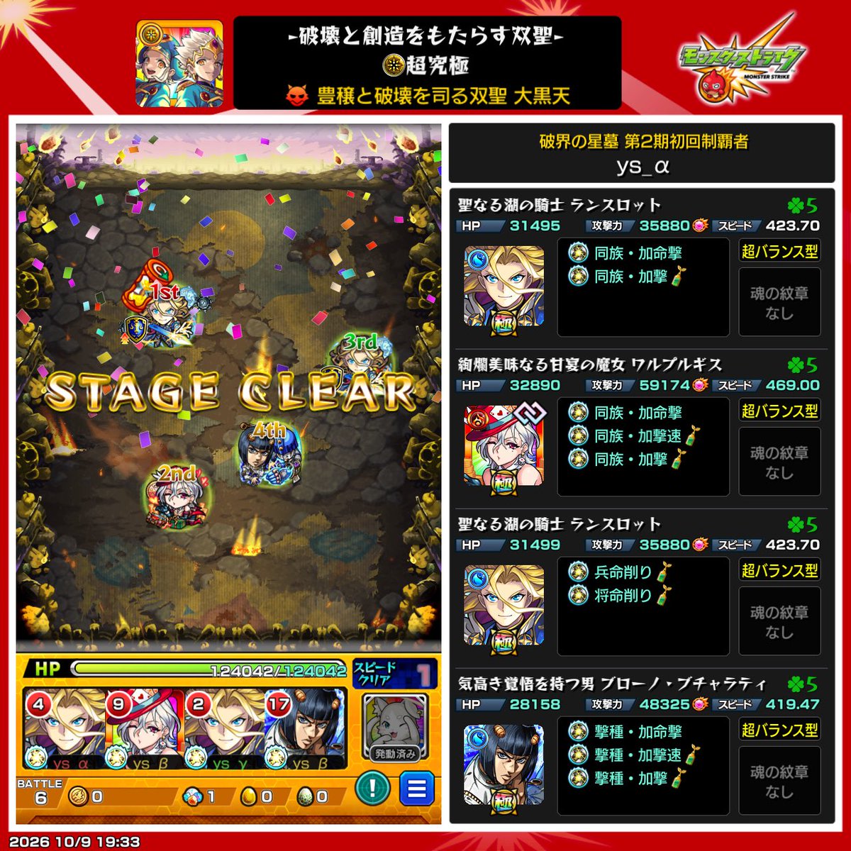 ys_35741896's tweet photo. バランスのみ&amp;その他3体ミッション終わり！

その他3体は五条見つけるまで勝てなかった🙃

#モンスト　#大黒天 https://t.co/xXf4vu1dzW
