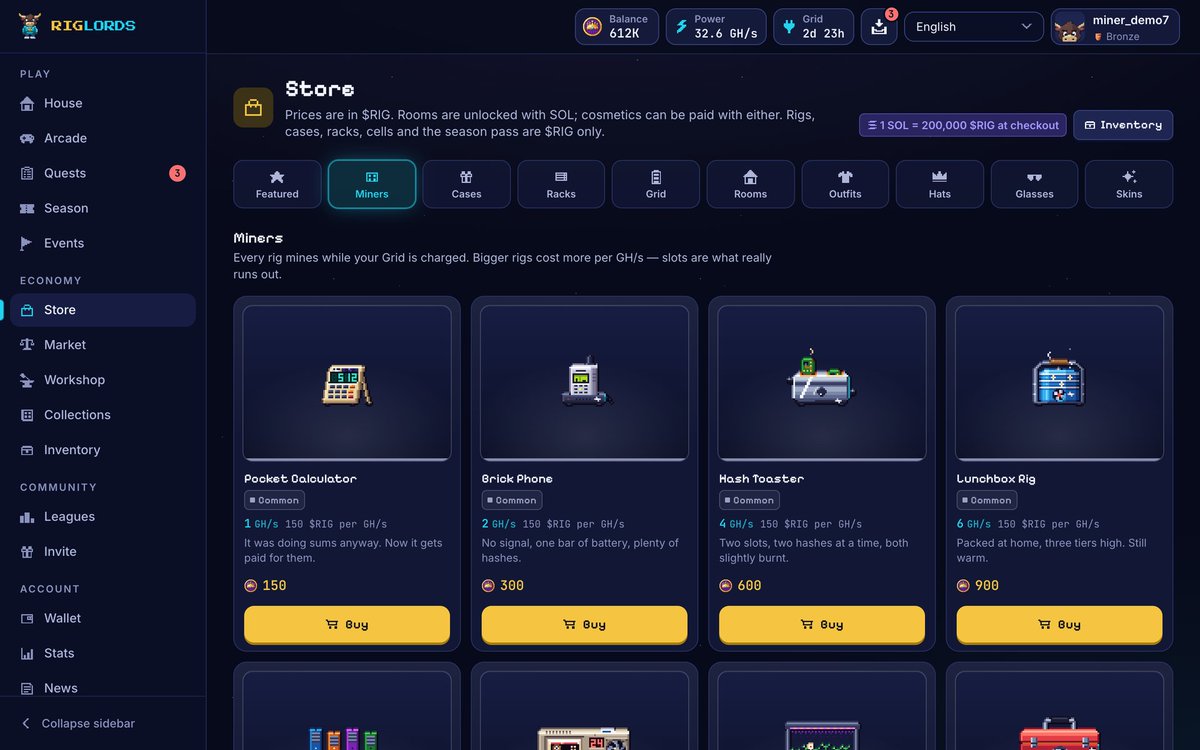 RigLords's tweet photo. 🛒 Your next upgrade is waiting, Lord.

Rigs. Cases. Racks. Grid. Rooms. Cosmetics.

The Rig Lords Store is where you build your setup, expand your house, and make it your own. 👑

What are you picking up first?

Enter the Store: https://t.co/SWZla8BNwm https://t.co/AP8b7Gvyu9