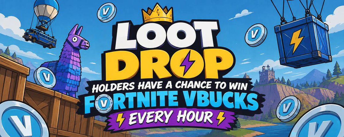 FortniteLootSol's tweet photo. 🎮 $FORTNITE LOOT DROP JUST GOT A CLEANER LOOK 🔥

🎨 NEW LOGO. NEW BANNER. FRESH LOOK. 🚀

🎁 25,000 V-BUCKS ALREADY PAID OUT TO WINNERS!

🎰 Every 30 minutes, another chance to win Fortnite V-Bucks.

💎 Hold $FORTNITE
🎡 Bigger bags = bigger slices of the wheel
🏆 The next winner could be YOU!
We're just getting started. 👀
🌐 https://t.co/NlZvm5Yb9G

$FORTNITE 🎮