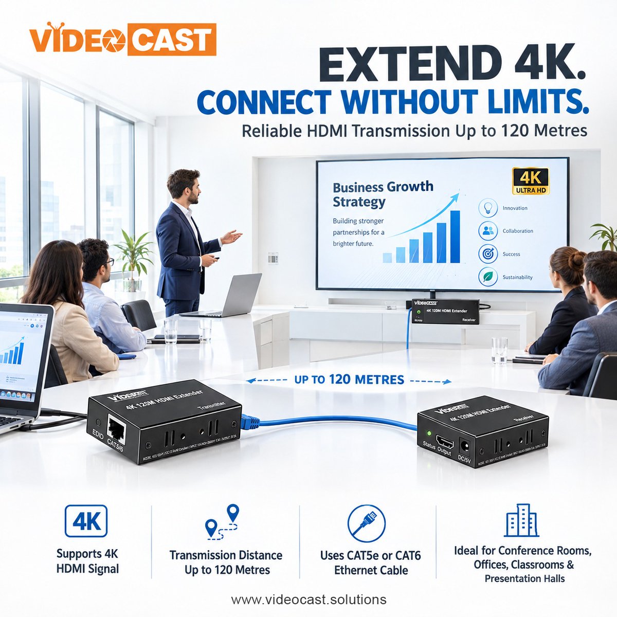 VIDEOCAST_TECH's tweet photo. 📡 Extend 4K. Connect Without Limits.
The VIDEOCAST 4K HDMI Extender supports transmission up to 120 metres cable.
✔️ 4K HDMI support
✔️ Ideal for offices, classrooms.
🌐 https://t.co/EBg1GVe56s
📧 info@videocast.solutions
📞 +86-198-49953721
#VIDEOCAST #4KHDMI #AVTechnology https://t.co/E3iSc1WIKw