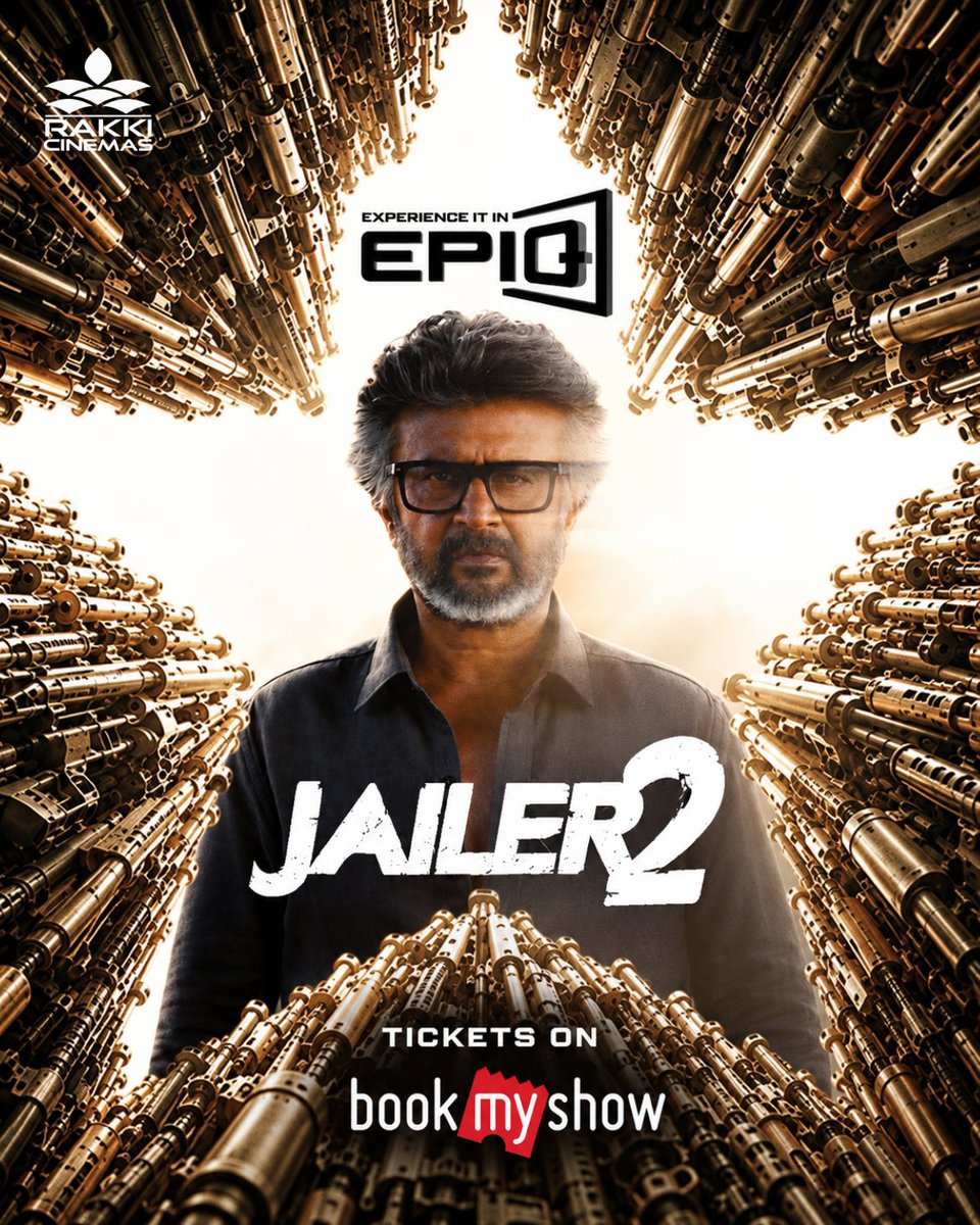 rakkicinemas's tweet photo. Experience the ultimate THALAIVAR VIBE on the big screen at @rakkicinemas  OMR @epiqcinema 💥
🎟️ Jailer2 Tickets are LIVE NOW on @bookmyshow yours today and get ready for the ultimate Thalaivar celebration🔥👑

#Jailer2 #SuperstarRajinikanth #RAKKICinemas #EPIQ #ThalaivarVibe https://t.co/Q63iGhtvlt
