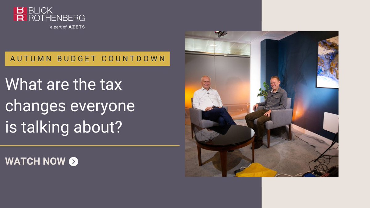 BlickRothenberg's tweet photo. Autumn Budget 2026: The tax changes everyone is talking about
 
In our Budget discussion, Head of Private Client John Bull and Head of Tax Sean Drury explore some of the key themes they're watching.
 
Visit our Budget Hub to hear their discussion: https://t.co/CokoBvfjON https://t.co/Q91IBYRYga