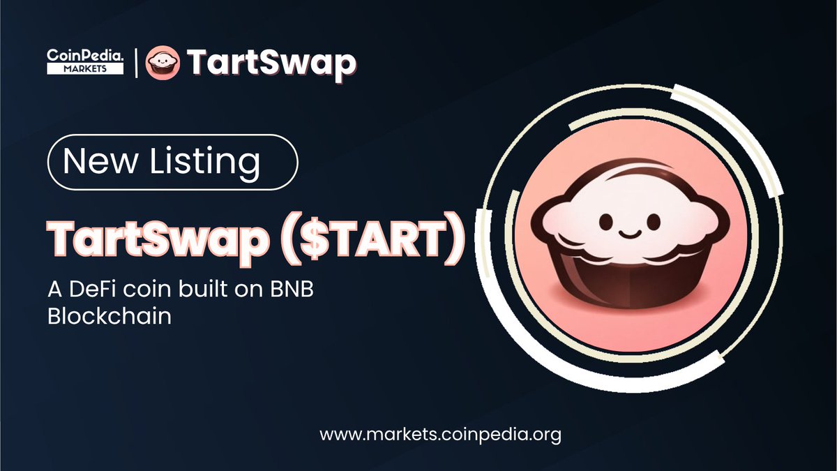 MarketCoinpedia's tweet photo. New #Listing! 💥

We’re thrilled to announce $TART is now listed on #CoinpediaMarkets 🚀

@TartProtocol is a native currency of the #TartSwap and is built on the BNBChain. 🔥

Track #TART here: https://t.co/YosOA7Fejs https://t.co/O3qCysXLx5
