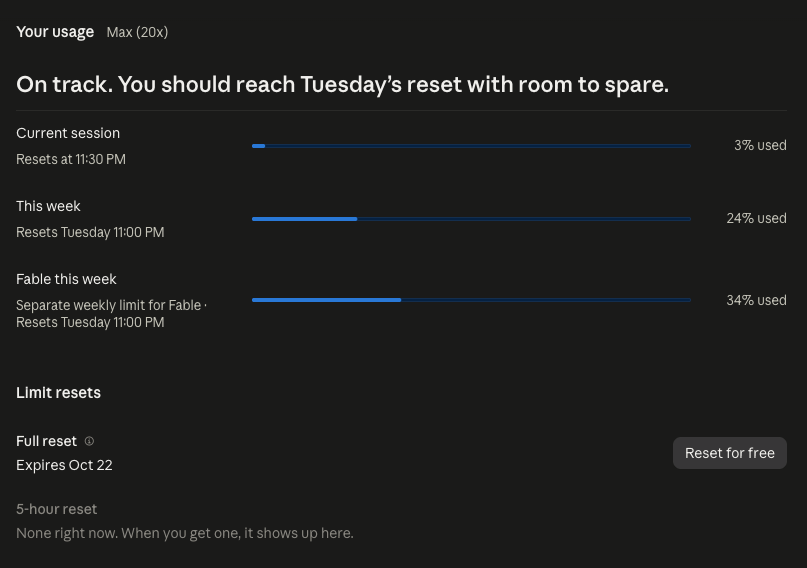 robj3d3's tweet photo. I have 2 Claude Max 20x plans, and each one has a usage reset I haven’t used yet. It all expires tomorrow.

Someone please give me an idea for how to burn through all of it in 24 hours. https://t.co/Q0XZ1H8S1C