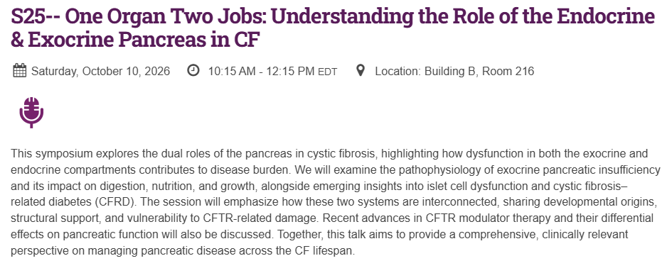 InQuod's tweet photo. #NACFC26 @nucDIABETES, member of the QUOD Biobank Executive Team and Chair of the QUOD Steering Committee, will be chairing:

“One Organ, Two Jobs: Understanding the Role of the Endocrine &amp; Exocrine Pancreas in CF”

📅 Saturday 10 October 2026
🕙 10:15 AM – 12:15 PM EDT https://t.co/1YWI0iIyJo