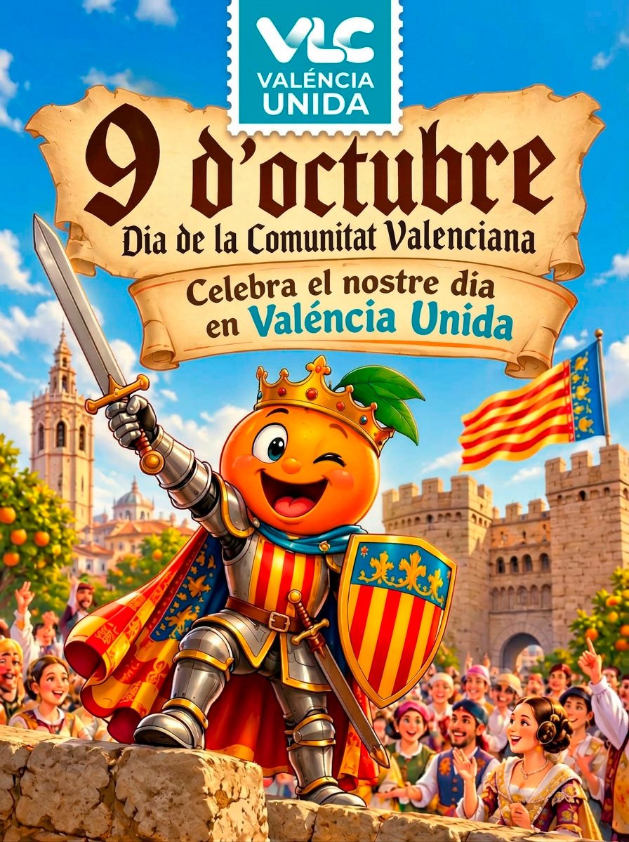 valencia_unida's tweet photo. ✨️ FELIÇ 9 D'OCTUBRE, VALENCIANS

Hui és el dia de les nostres arrels, la nostra història i del nostre orgull com a poble.

Un dia per a recordar quí som, saber d'on venim i decidir cap a on volem anar. El poble que coneix la seua història, ama la seua terra i honra les seues arrels és un poble en futur.

Els valencians tenim una identitat, una cultura, una llengua valenciana i unes tradicions pròpies que mereixen respecte, amor i reivindicació. Un llegat que hem rebut dels nostres antepassats i que tenim el deure de preservar i transmetre a les pròximes generacions.

Hui és un dia per a sentir-nos orgullosos de ser valencians, defendre lo que som i treballar junts per la Valéncia que volem: una terra de llibertat, prosperitat, dignitat i futur.

Ser valencià no és solament haver naixcut en esta terra. És sentir-la, amar-la i dur-la sempre en el cor.

Que mai pergam les nostres arrels, mai renunciem a la nostra identitat i que mai nos falte l'amor per la nostra terra.

¡Vixca Valéncia i vixquen els valencians!

¡Feliç #9dOctubre ! 

i Feliç Sant Donis patró dels enamorats Valencians (1738).
💙💛❤️