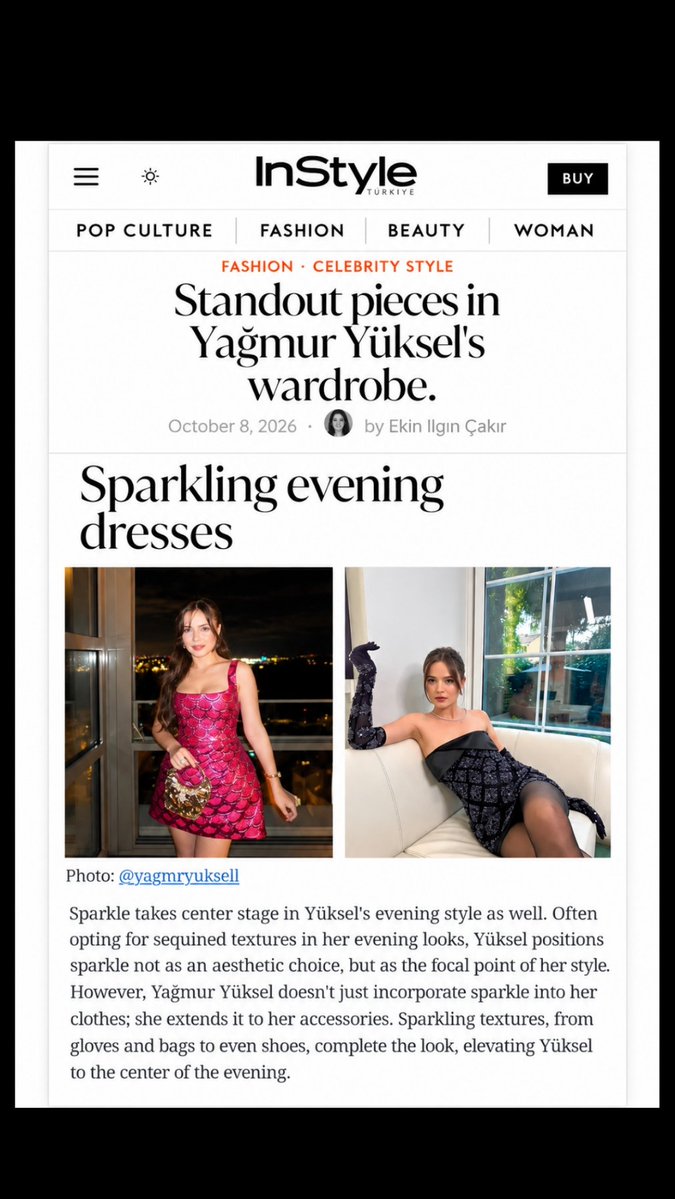 y827161511's tweet photo. 📰✨ Featured in InStyle Türkiye ✨📰
✨ From sparkling evening dresses to exquisite accessories, YağmurYüksel embodies the art of glamour with effortless sophistication. 🖤❤️🔥 Every look reflects her captivating charm, radiant presence, and timeless elegance, making her a true vision of style. 👑✨
👗 Fashion / Celebrity Style ✨
✍️ Article by: Ekin Ilgın Çakır
📅 Published: October 8, 2026
📰 Original Feature: Featured Pieces in Yağmur Yüksel’s Wardrobe
#YağmurYüksel #InStyleTürkiye #FashionEditorial #CelebrityStyle