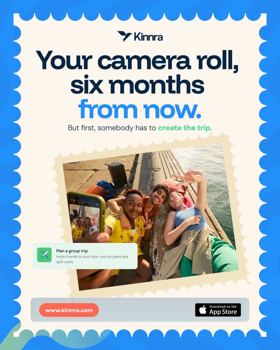 kinnrahq's tweet photo. Imagine looking back at photos from a trip that almost never happened. 
Don't let another travel plan stay in the group chat.

Open Kinnra, create that trip, and invite your friends. The memories start somewhere.

https://t.co/QLZgMBCN1D https://t.co/24F4llo3Sx