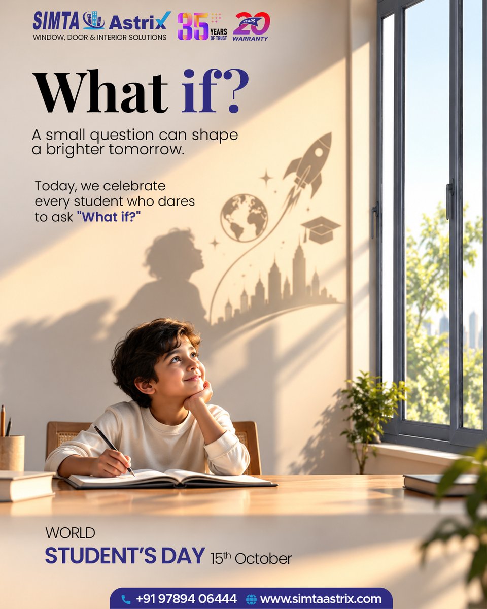 SimtaAstrix's tweet photo. A small question can shape a brighter tomorrow. 

This World Students’ Day, we celebrate every student who dares to ask “What if?” and dream beyond the ordinary.

Here’s to curious minds and the future changemakers. 

Happy World Students’ Day!

#SIMTAAstrix #WorldStudentsDay https://t.co/kNOLFDkBL1