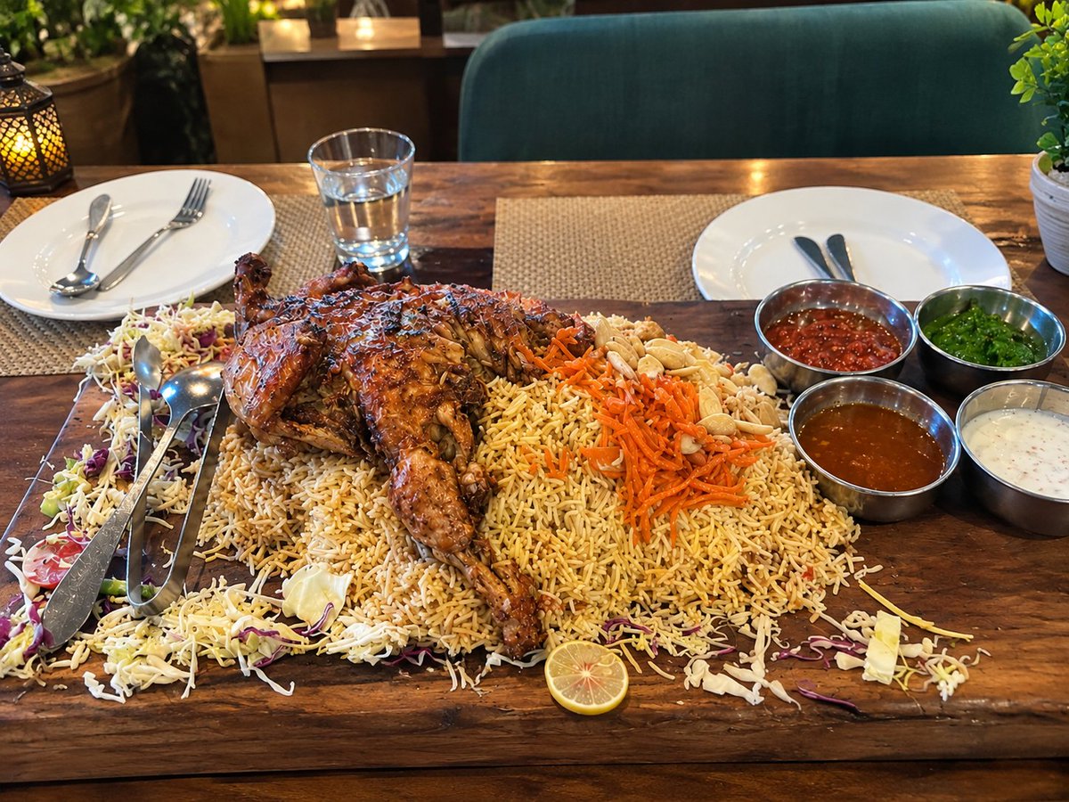 zeerani929's tweet photo. Forget fancy dining… THIS is what happiness looks like! 🤤🔥🍗
A mountain of flavorful rice, perfectly roasted chicken, and sauces that take every bite to the next level! 😍
One question: Are you eating this ALONE or SHARING? 😂👇 https://t.co/7weMubaGSX