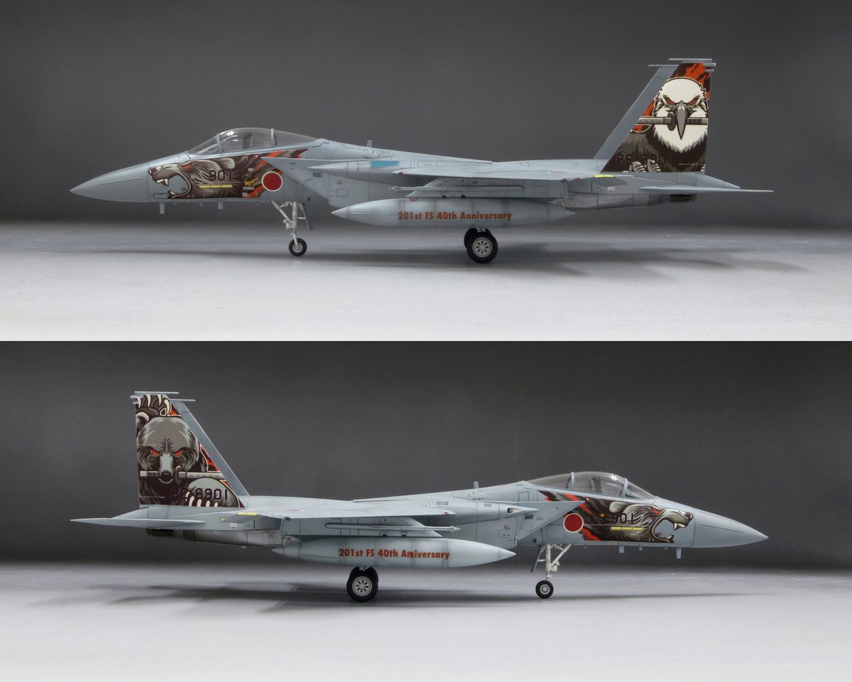 finemolds_news's tweet photo. 【新製品(完全限定)出荷しました】

1/72 航空自衛隊F-15J戦闘機 第201飛行隊［創隊40周年記念塗装機］
https://t.co/BXd7oKdAhd

本日10月9日出荷しました!
※来週10月13日以降順次着荷

ヒグマと白頭鷲とを大胆に用いた特別塗装機！
マーキングはデカールにて再現
完全限定なのでお見逃し無く!! https://t.co/miJjrE9kiM