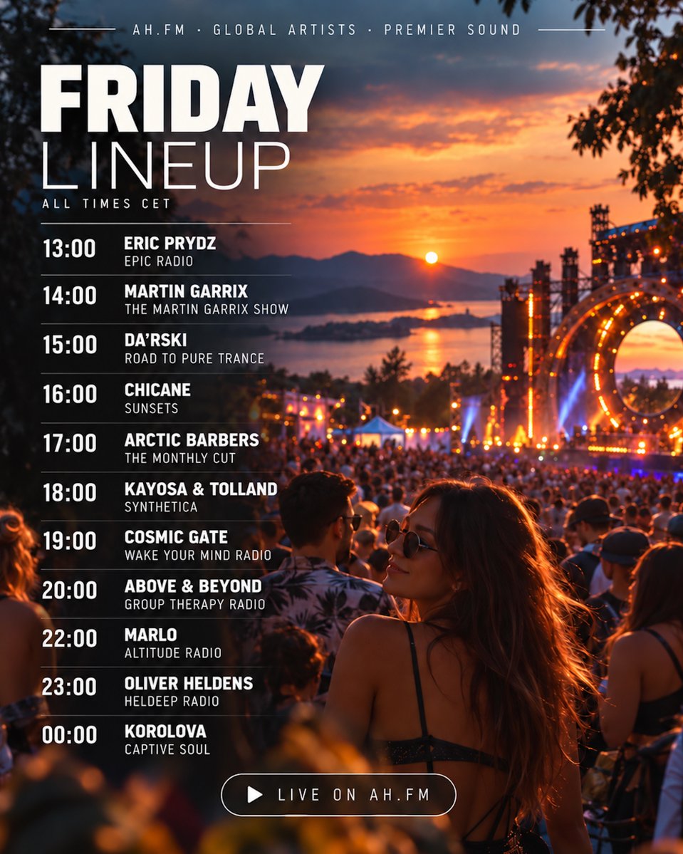 AfterhoursFM's tweet photo. Catch today's exclusive shows from @ericprydz | @martingarrix | @NickChicane | @cosmicgate | @aboveandbeyond | @marlo_music | @oliverheldens like · share · listen · #TRANCE · #EDM · #AHFM https://t.co/gxTasTFgzg