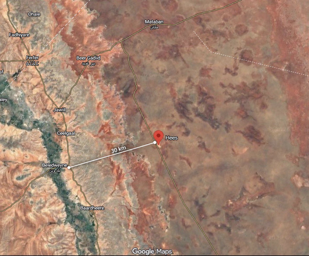 CivicPulseh6nc's tweet photo. 🚨 BREAKING: Al-Shabab Seizes the Settlement of Hees, 30km North of Beledweyne, Following Major Assault on Somalia Army Base

Al-Shabab militants have taken control of the settlement of Hees, located just 30 kilometres north of Beledweyne in eastern Hiiraan region. The settlement had become a major military base housing large numbers of Somalia National Army soldiers, particularly those who had retreated there following the loss of Teedaan to Al-Shabab. The militants launched a heavy attack early this morning, beginning at Xaanshi Gadafar on the outskirts of Hees, reportedly with vehicle-borne explosives (VBIEDs), followed by fierce fighting. Somalia National Army forces subsequently withdrew from their positions, and the militants have officially announced their takeover of the settlement.

The capture marks another significant advance along the eastern Hiiraan road corridor towards Beledweyne, the regional capital. It follows the militants seizure of Teedaan on August 2, after two days of heavy fighting. Hees was another important military position along this corridor, which Al-Shabab has been seeking to bring under its control as it advances towards Beledweyne highway.