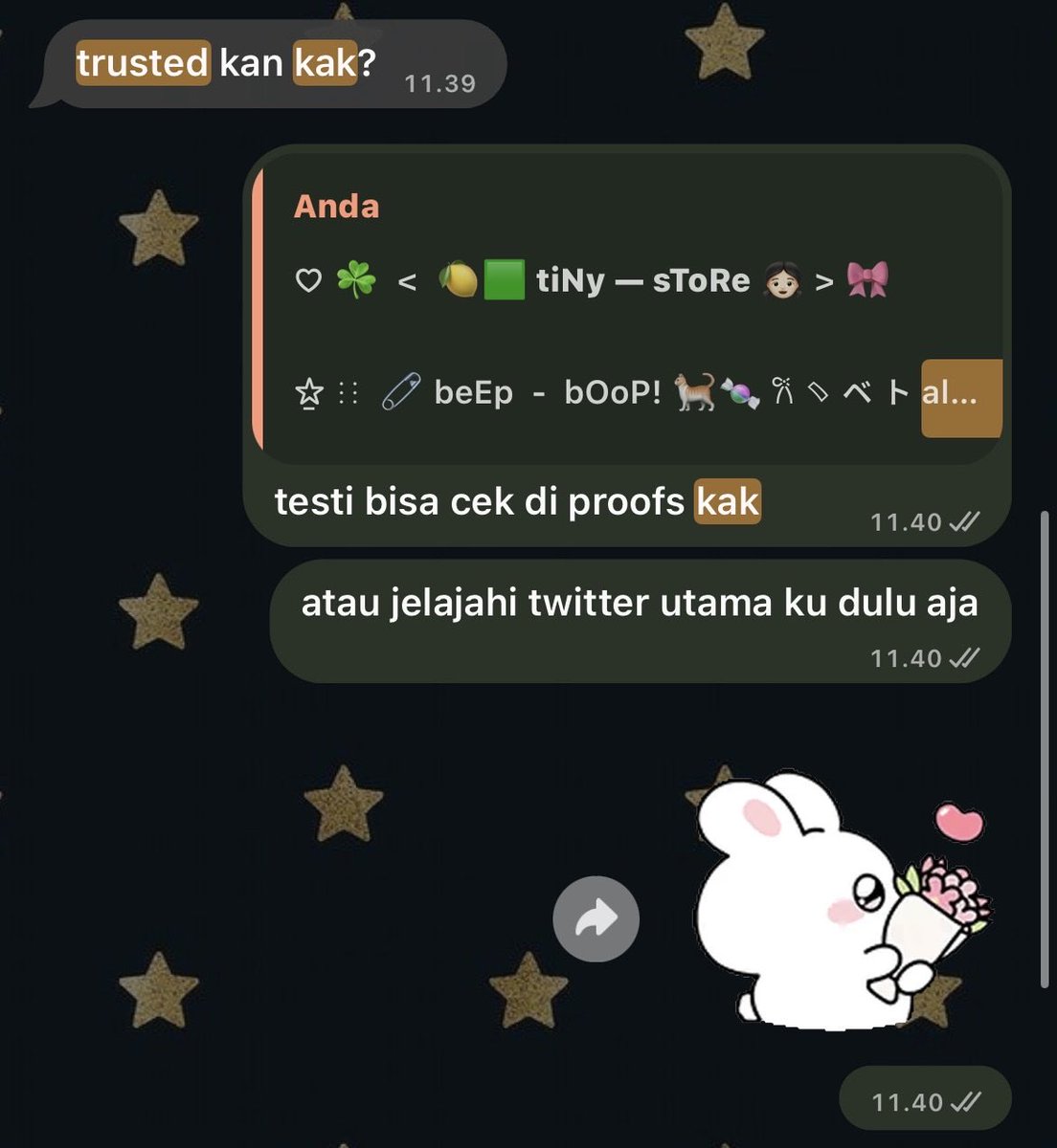 tagmbah's tweet photo. “tapi kamu trusted kan kak?”

ga perlu marah-marah, ga perlu kalian merasa tersinggung. customer kalian itu bisa jadi dahulu dia korban penipuan, dan bukankah itu saatnya kalian pamerin testi kalian yang udah kalian edit sudah payah itu 🤙🏻 atau, lampirkan ss orderan hari itu. https://t.co/vYaOWDOH3g