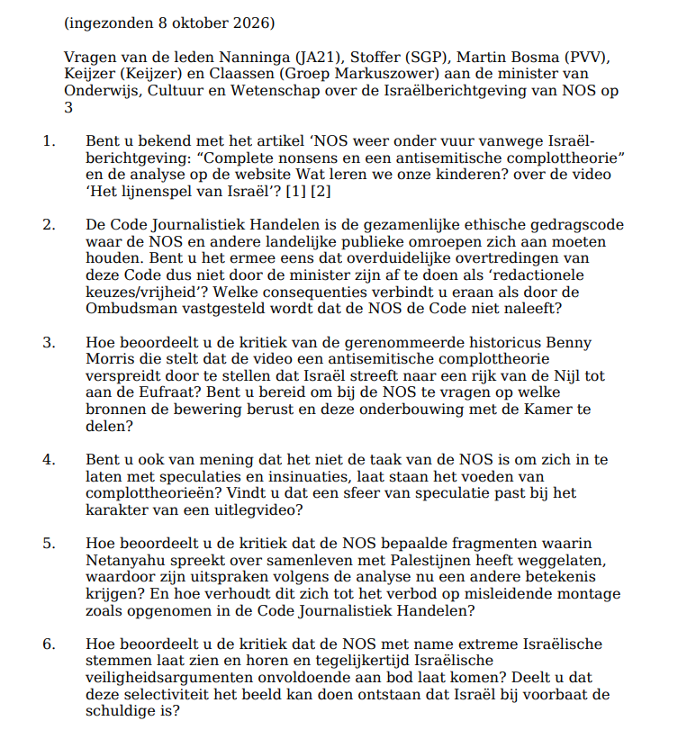 Repelsteeltje21's tweet photo. Uitstekende Kamervragen van @ANanninga @chris_stoffer @Martinbosma_pvv @MonaKeijzer en René Claassen over de complotvideo van NOS op 3.
Kritiek op de @NOS is geen 'ondermijning van de persvrijheid', het is kwaliteitszorg.
En die is hard nodig.
1/2
https://t.co/72y063ZRfH https://t.co/FNe8HapEJU