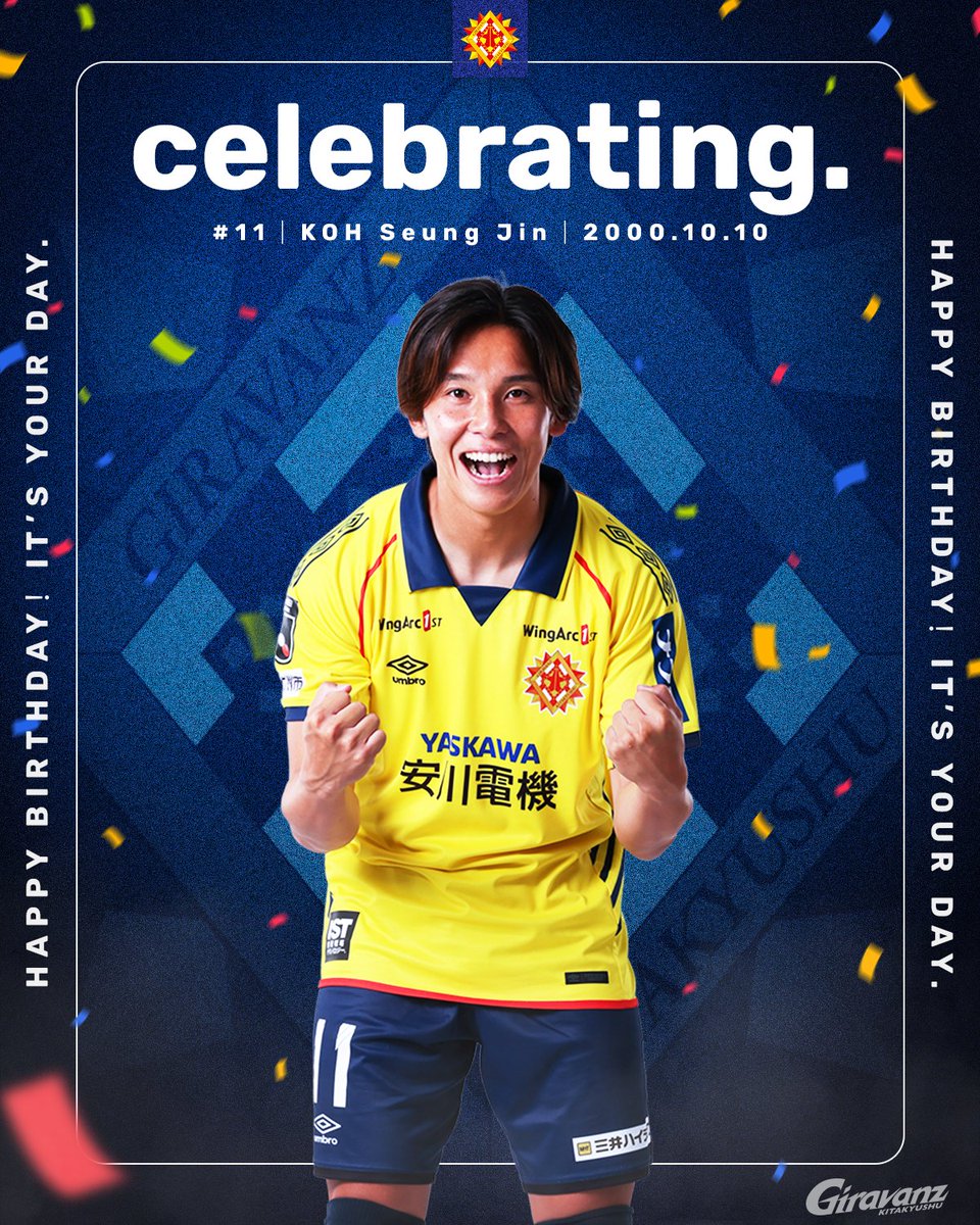 Giravanz_staff's tweet photo. HAPPY BIRTH DAY🎂🎉
おめでとうございます！スンジン！🙌🌟

#ギラヴァンツ北九州
#高昇辰 https://t.co/BSduZ4uFyu
