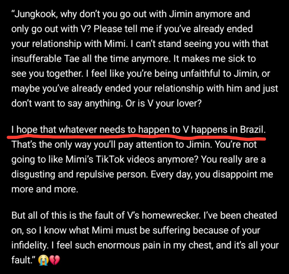 TAETAE_PH's tweet photo. PROTECT TAEHYUNG.

Serious threats against Taehyung must never be ignored or taken lightly. His safety must be taken seriously, and proper measures must be in place to protect him.

We will not be silent. We will not stop speaking up. We will continue to raise our voices until Taehyung’s safety is prioritized.

PROTECT TAEHYUNG. TAKE ACTION. KEEP HIM SAFE.

WE DEMAND HYBE/BIGHIT TAKE THESE THREATS SERIOUSLY!

@HYBEOFFICIALtwt @bts_bighit 

PROTECT TAEHYUNG 
PROTECT YOUR ARTIST
BIGHIT AND HYBE TAKE ACTION
#ProtectTaehyung #ProtectYourArtist