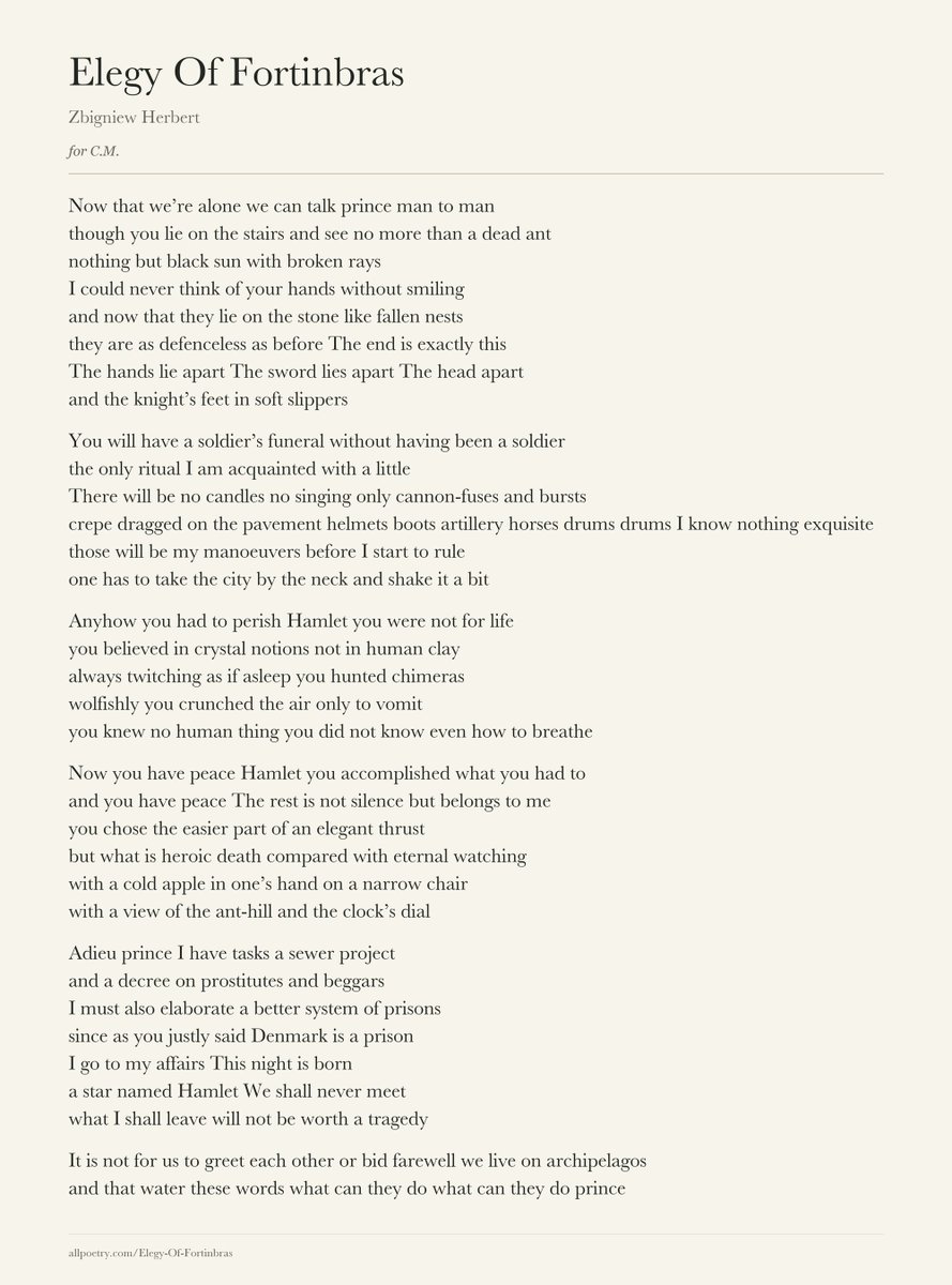 d_kopfmann's tweet photo. For contrast, here are two Zbigniew Herbert poems (in translation!) https://t.co/6N0ldM2ihN