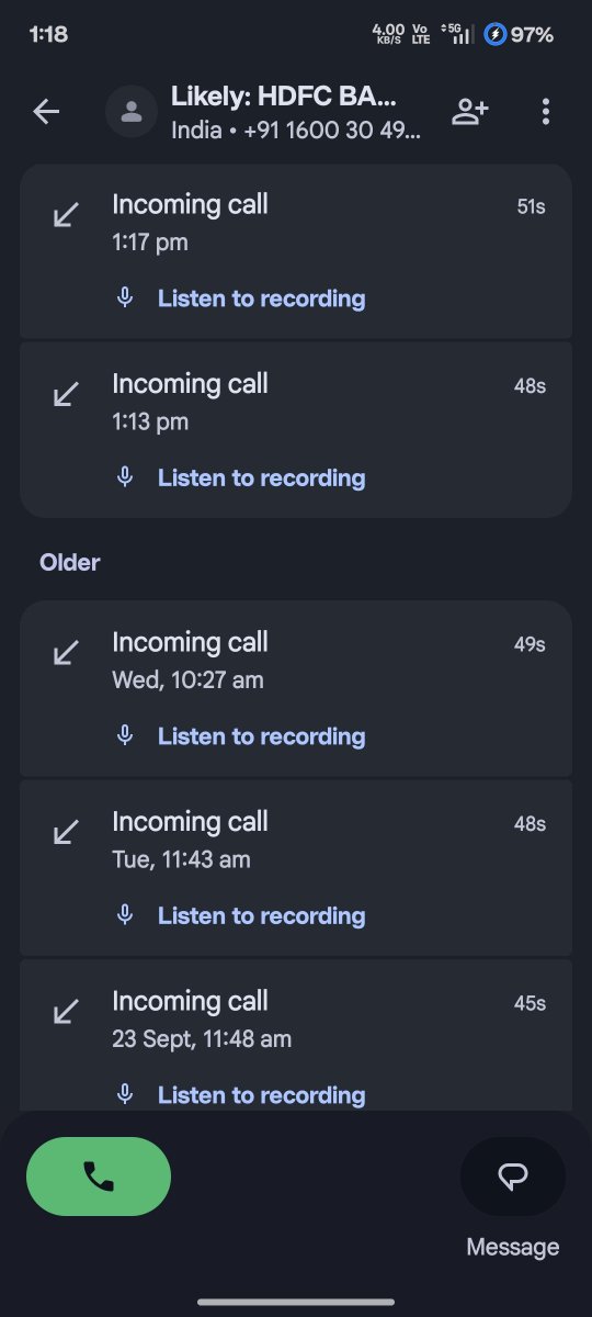 BCHHANGA's tweet photo. @HDFC_Bank @HDFCBank_Cares Thank u for calling but there wasn't any voice opposite side. call runs for around 50 seconds. https://t.co/fogEAijWdw