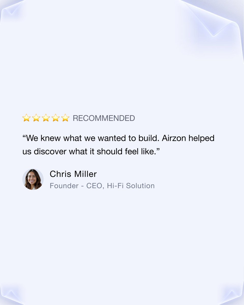 airzonagency's tweet photo. Good design gets attention. Real results earn trust. ✨

From rough ideas to polished digital experiences, we turn visions into reality—and our clients’ words say it best. 💙

See what we’ve been building 👇

https://t.co/FmZAYHaCue

#Airzon #WebDesign #ProductDesign #UXUI https://t.co/aNvvDUFGGK