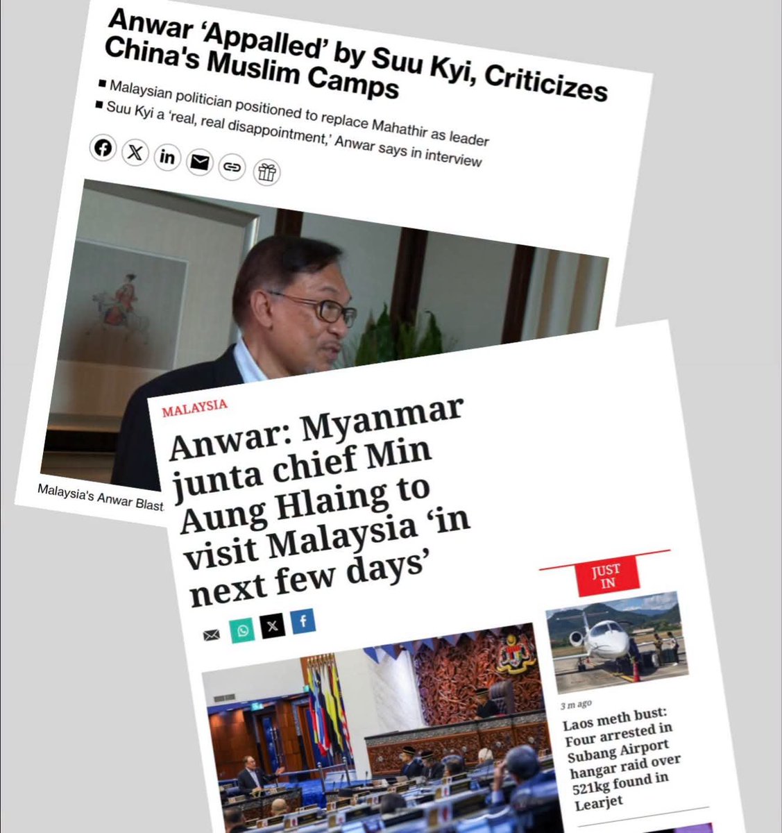 burmanology's tweet photo. @IrrawaddyNews The world may confuse one appalled on Saint and welcome and cooperated mass murderer but we Burmese don't.
That's why we constantly condemn with #PassiveGenocide .
This is just a tip of iceberg. Actually that disgusting murderer is their hero for their purpose. https://t.co/prPPj1OCEs