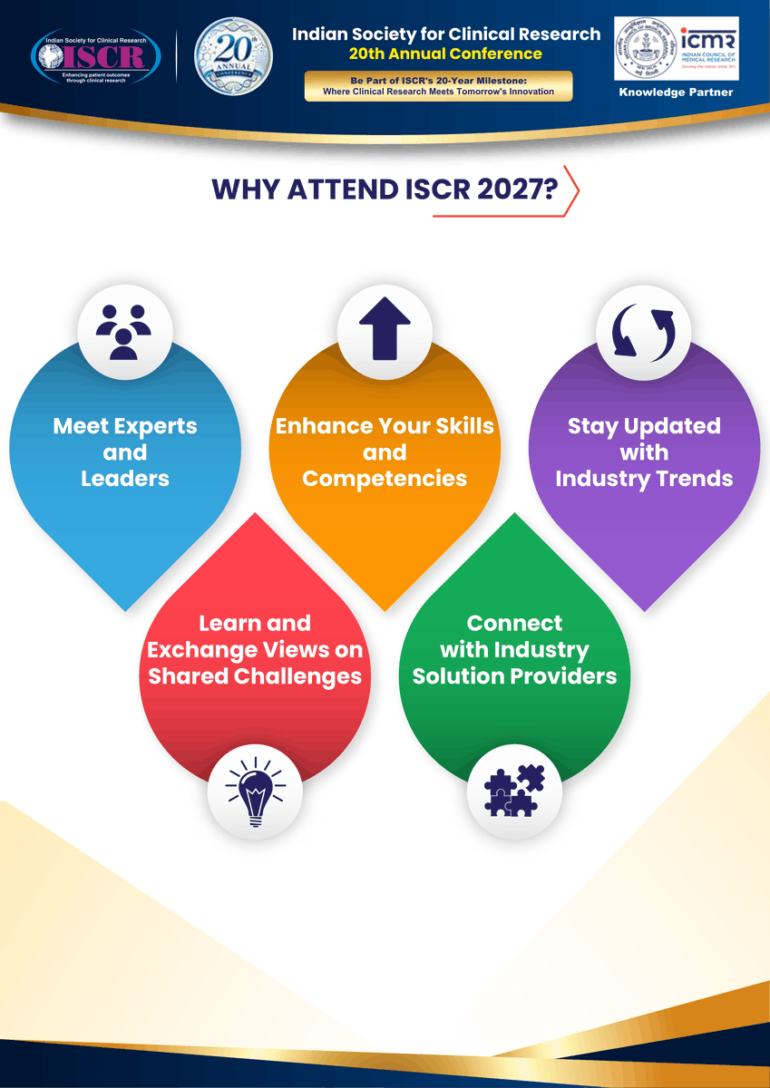 iscrindia's tweet photo. 📢 Registrations now open for the ISCR 20th Annual Conference 2027
📅 21-23 Jan 2027 | 📍 Novotel Hyderabad Convention Centre &amp; HICC
Pre-conference workshops on 21 Jan, main conference on 22-23 Jan. Early bird registration open until 30 Nov 2026
Register: https://t.co/wSH3AAZnkg https://t.co/uIWrdjUDXL