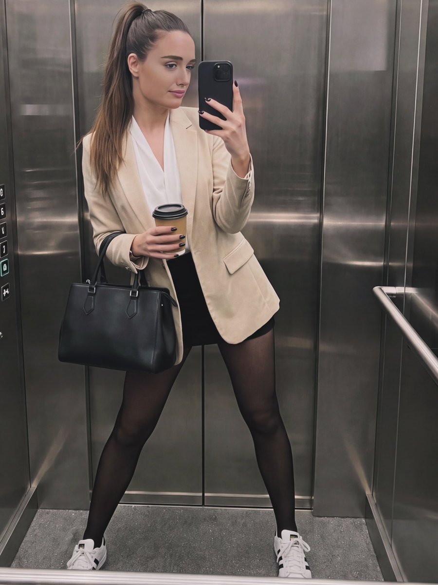 Juli_Aileen_Ber's tweet photo. Happy Friday! ☕️🖤✨
If nobody brings me coffee, I guess I’ll just have to get it myself… 😉😛 
My outfit and I are ready for the weekend! And sorry about the last picture! 😂 https://t.co/zXtt8Xxik9