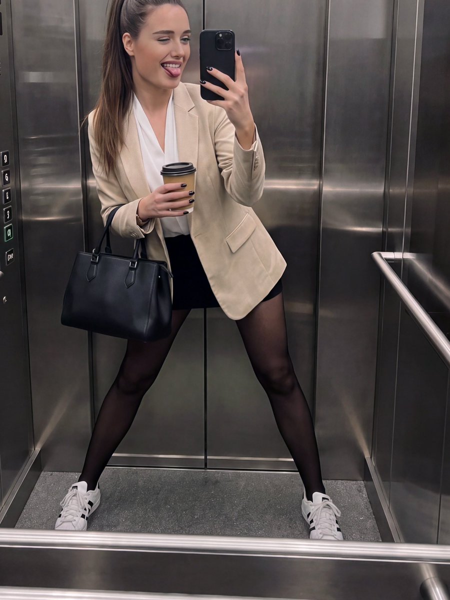 Juli_Aileen_Ber's tweet photo. Happy Friday! ☕️🖤✨
If nobody brings me coffee, I guess I’ll just have to get it myself… 😉😛 
My outfit and I are ready for the weekend! And sorry about the last picture! 😂 https://t.co/zXtt8Xxik9