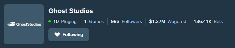 GhostStudiosgg's tweet photo. YOU GUYS ARE THE BEST! 🤍

Soon 1,000 Followers on @Stake in 3 DAYS from launch. 👻

- We're just getting started. Game 2 around the corner.

Drop your Stake usernames: ⬇️