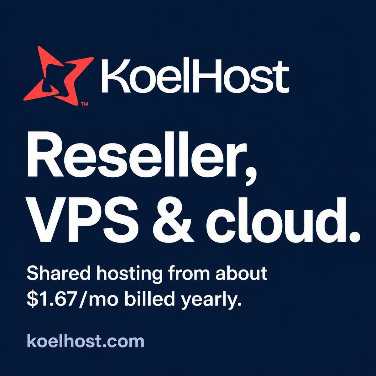 Koelhost's tweet photo. Selling hosting to clients? Koelhost has reseller plans, plus VPS and cloud if you need more room. Shared hosting still starts from about $1.67/mo billed yearly, with free SSL and cPanel.
https://t.co/hUZHitQvFl
#Reseller #WebHosting #Koelhost https://t.co/dGoJjUjw0a