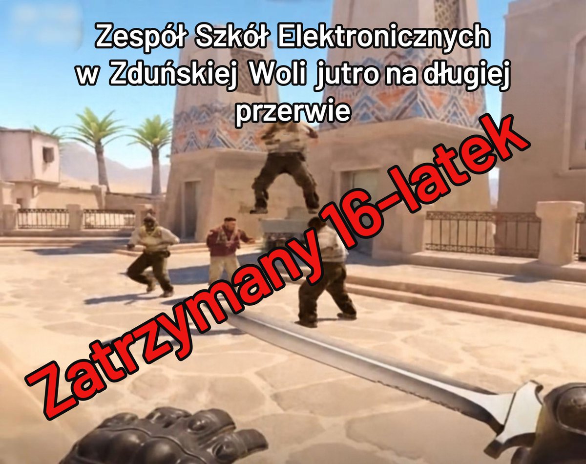 policja_lodzka's tweet photo. 9 października 2026 roku, policjanci z Komendy Powiatowej Policji w Zduńskiej Woli zatrzymali 16-latka, który miał opublikować w mediach społecznościowych filmik, sugerujący niebezpieczną sytuację podczas przerwy w jednej ze szkół w Zduńskiej Woli. 
Nastolatek tłumaczył, że „zrobił to dla żartów”. 
W sprawie prowadzone są obecnie dalsze czynności. 
@PolskaPolicja