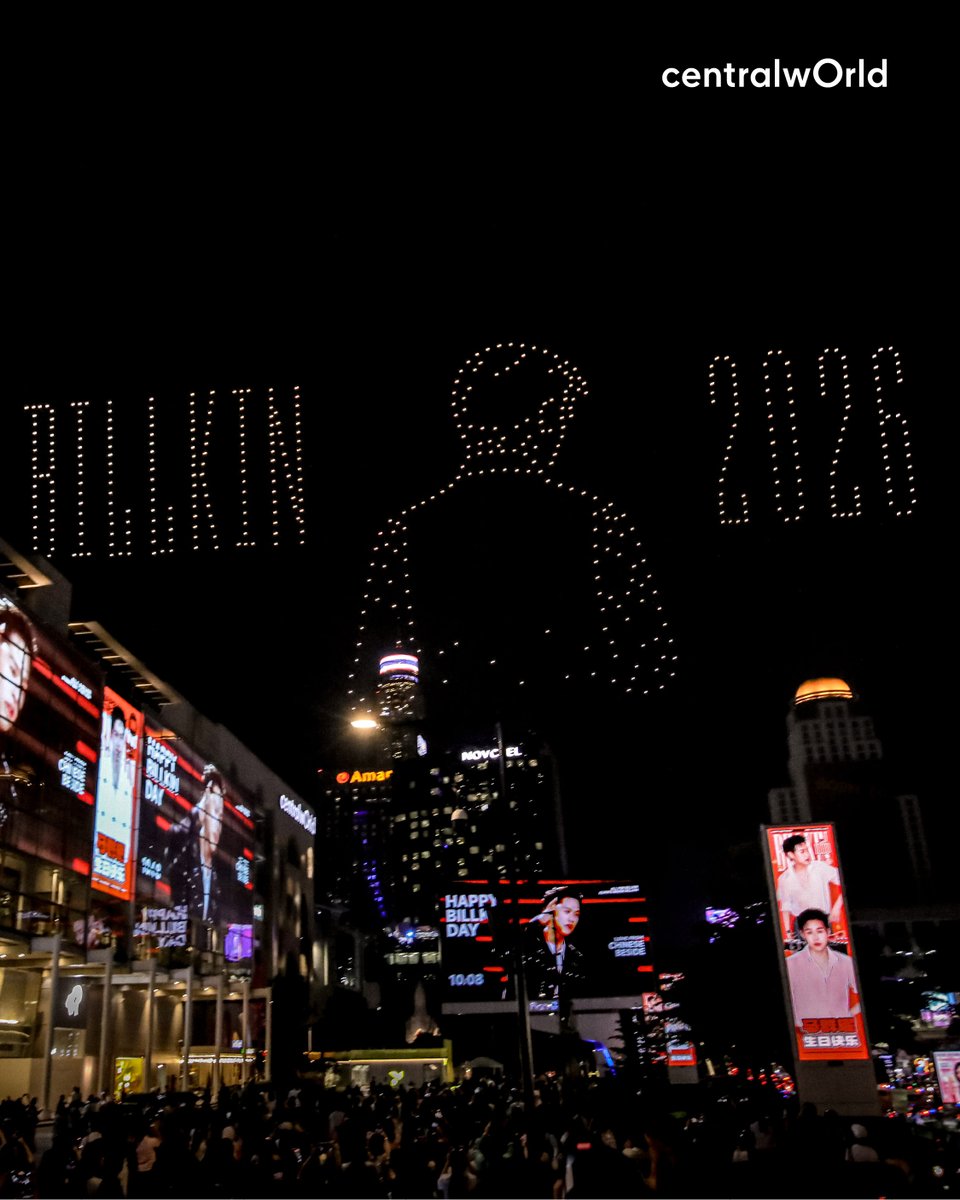 centralwOrld's tweet photo. เก็บตกภาพความประทับใจ ในค่ำคืนสุดพิเศษ กับกิจกรรม A Special Birthday Surprise for BILLKIN การแสดง Drone Show จำนวน 520 ลำ จาก SKYEDGE และ Special Project from Fans บนจอ centralwOrld the panOramix เพื่อร่วมฉลองวันเกิดปีที่ 27 ของ BILLKIN ณ เซ็นทรัลเวิลด์

Happy 27th BILLKIN Day
#BILLKIN27thEdition #Bbillkin
#ProjectForBillkin27th
#centralwOrld
#penguinchinesefans