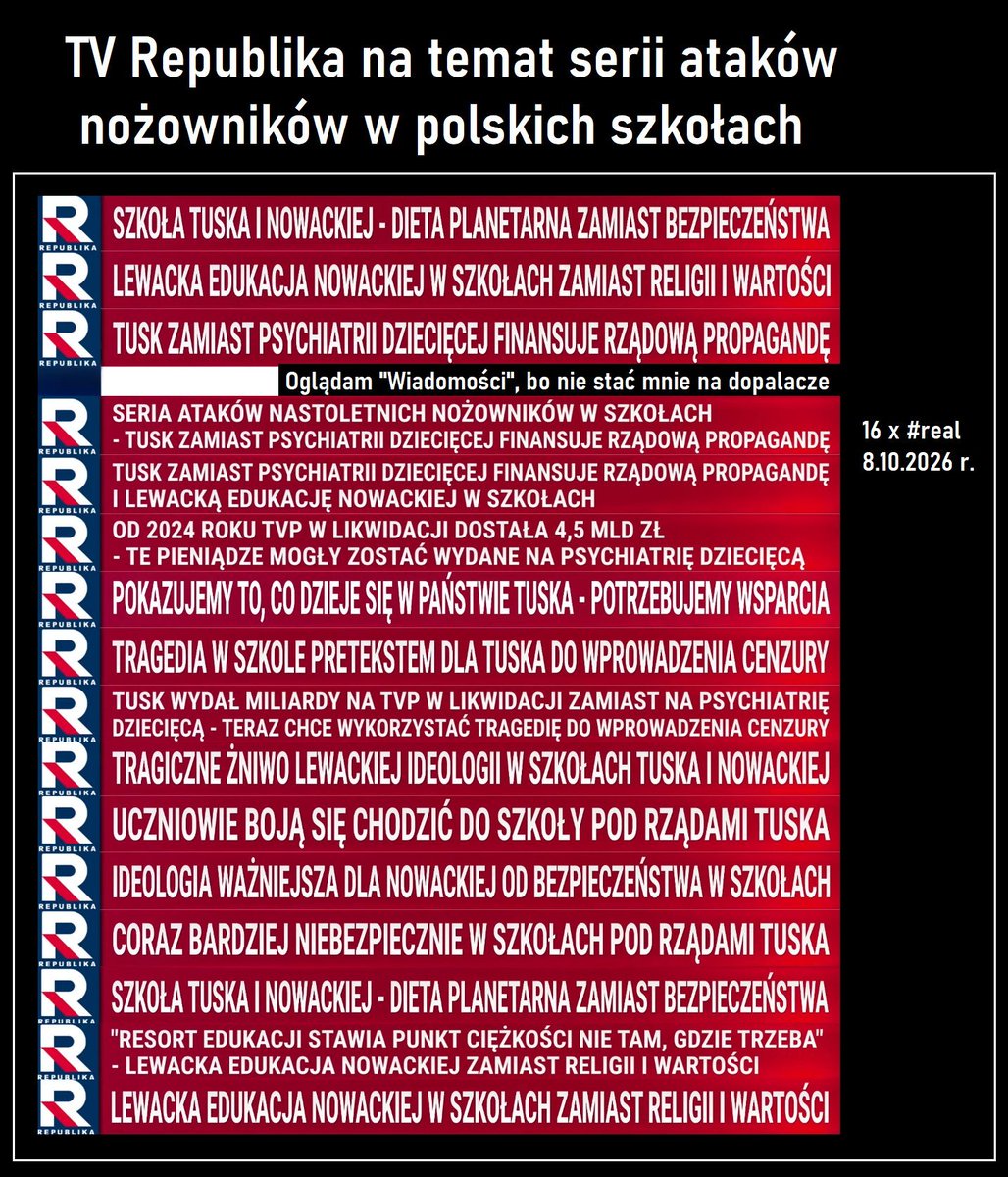 KacperByrt's tweet photo. @OloCzarny @Bart_Wielinski Cały wczorajszy dzień :)
YouTube YouToubem, ale że jako państwo godzimy się na to, żeby to leciało w tv, to jest skandal https://t.co/WGdwLdeCxc