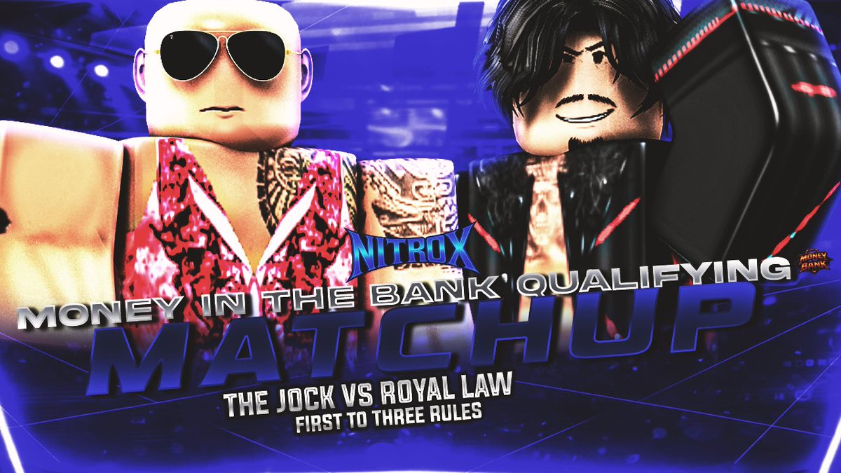 GSW_ROOBLOX's tweet photo. AFTER COLLECTING VISION CENA SOUL @HauntingHowdy LOOKS TO WIN MONEY IN THE BANK STANDING IN HIS WAY IS #ROYALLAW WHOS BEEN ON A CRAZY SINGLES RUN CAN THE JOCK CLAM THE SPOT OR WILL ROYAL GET HIS CHANCE TO BE MR MONEY IN THE BANK https://t.co/1kjZwwa0tY