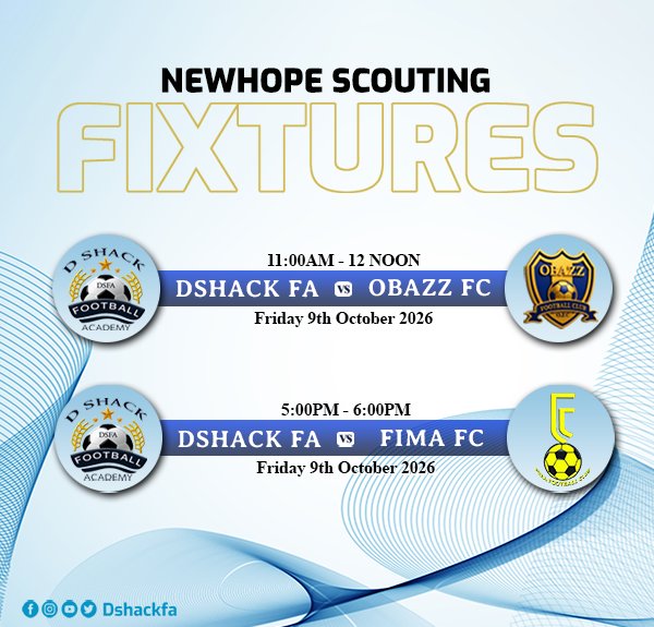 DshackFA's tweet photo. MATCHDAY

🆚 OBAZZ FC, 11AM

🆚 FIMA FC, 5PM

#Dshackfa #footballscouting https://t.co/MxOG0vGkMt