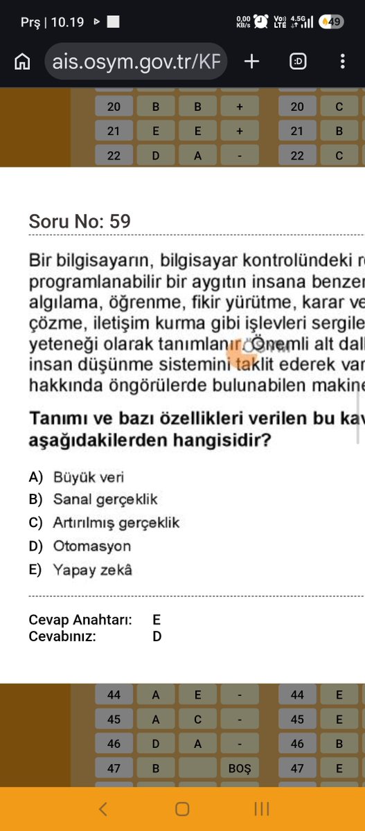 SevcanBatt14684's tweet photo. Buradaki 10 10 ve 55 soruyu boş bırakmıştım. 35 ve 59'daki soruların ikisinin doğru şekilde yaptım. Optik formundaki soruların yerleri değiştirilmiş . Benim boş bıraktığım sorular yanlış olarak gösterilmiş doğru yaptığim sorular  yanlış gösterilmiş böyle bir saçmalık olamaz. https://t.co/zMtRjcJLHA