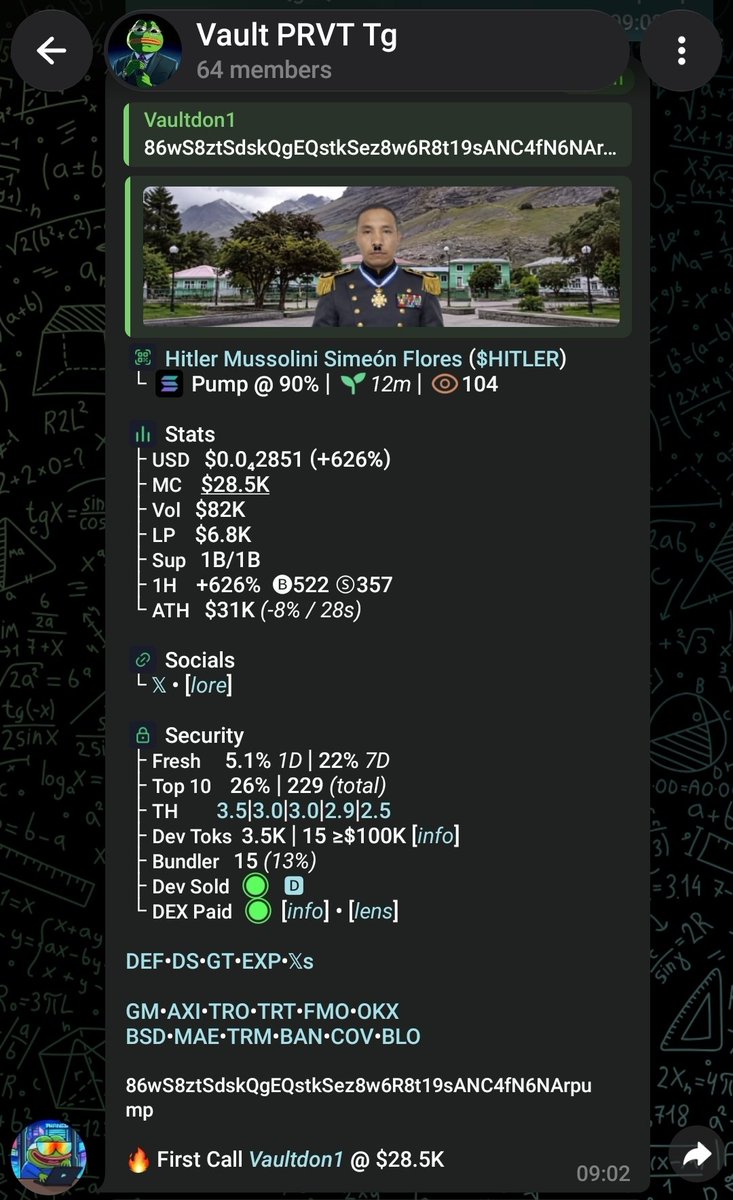 vaultdon1's tweet photo. $HITLER 

846iuM4zyZn43SGom2suitZHs9ziw52ta6Sxkunypump

https://t.co/vlkdVX8XzG
Early Gems Here📌 https://t.co/RTlE4giSI4