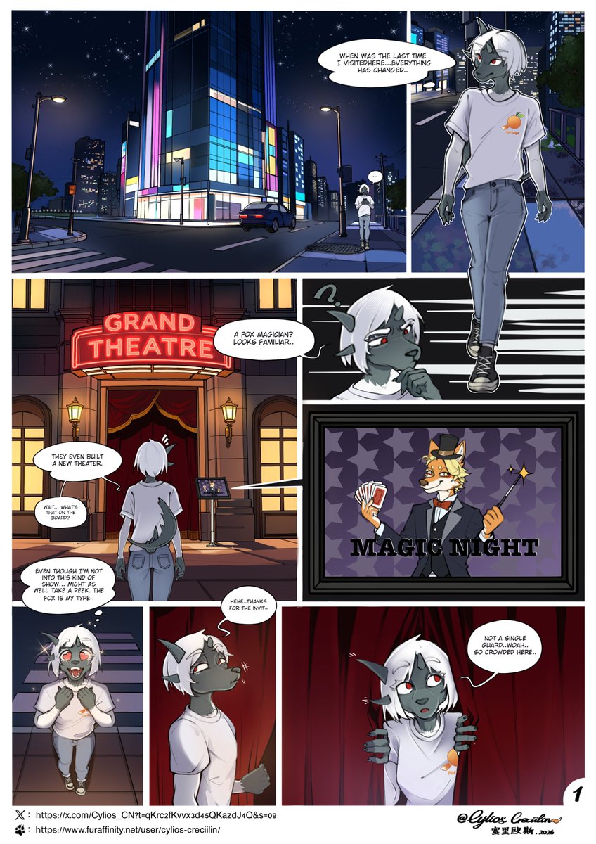 Cylios_CN's tweet photo. Tricked &amp; Tickled P1
Late at night, Alma returns to the old place. He spots a magic show and decides to go in. What awaits him?

An art trade with the precious:
@AlmaSeasand https://t.co/ZNThusB9YI
