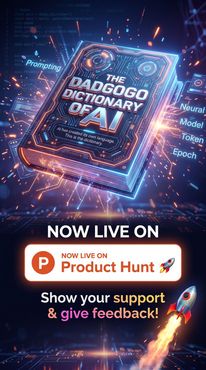 dadgogo_com's tweet photo. AI has created a language of its own. I’m building a dictionary for it.
The Dadgogo Dictionary of AI is now on Product Hunt 🚀
If you find it useful, I’d love your feedback and support:
https://t.co/jG31Tliv5A https://t.co/lgwlRx6npg