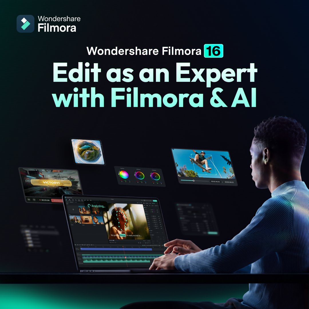WondershareR's tweet photo. Filmora 16 is now available.

🛠️Repair damaged, corrupted, or low-quality media with Repairit, then use Filmora 16 to edit, enhance, and share the restored story.

Discover what’s new: https://t.co/vtbKx710T6

#Filmora16 #Repairit https://t.co/aSB8RVhDoY