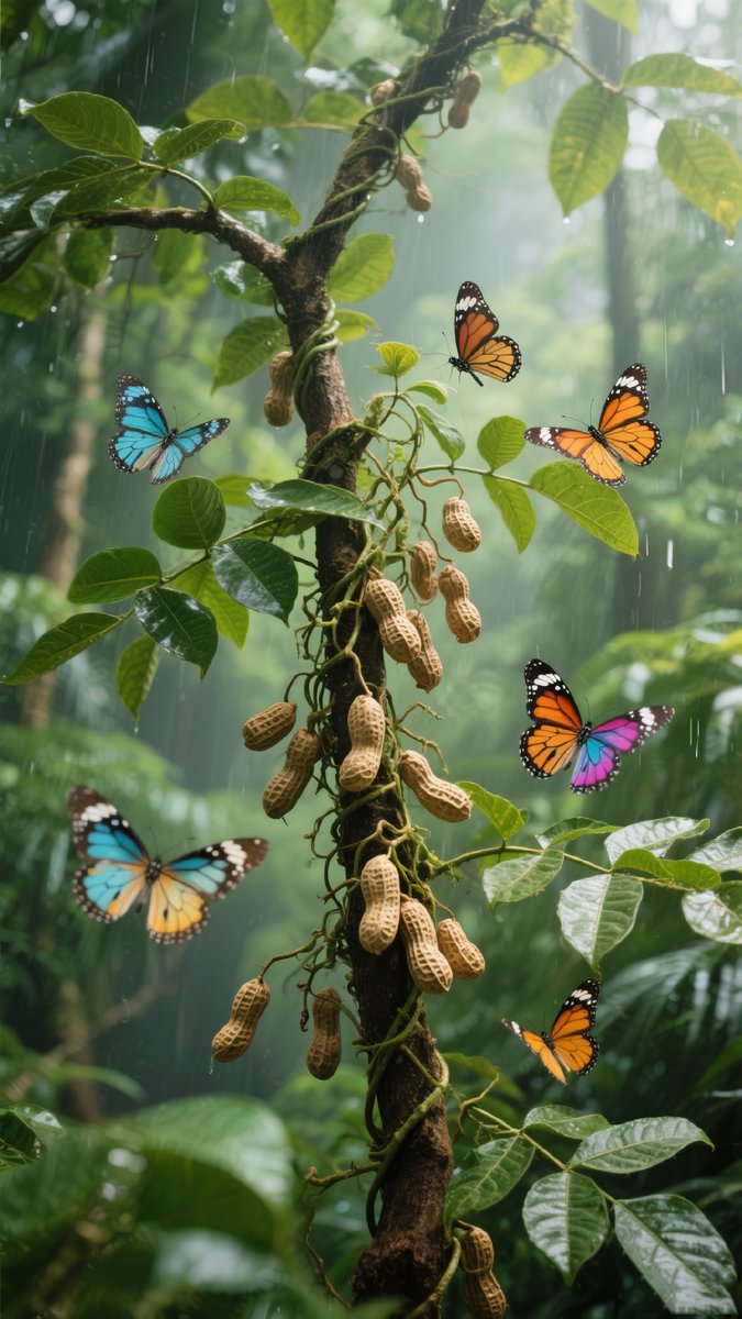 RaelynnAldvg's tweet photo. En un rincón del jardín, una hormiga pequea trepa con esfuerzo por una rama donde una mariposa acaba de volar, y gotas de rocío cuelgan suaves. https://t.co/glTjUYfaIA